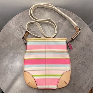 Coach Stripe Crossbody Swingpack Purse